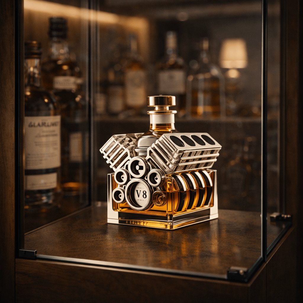 Bouteille de Whisky 'Moteur' - L'Élégance de la Vitesse - Henrrys