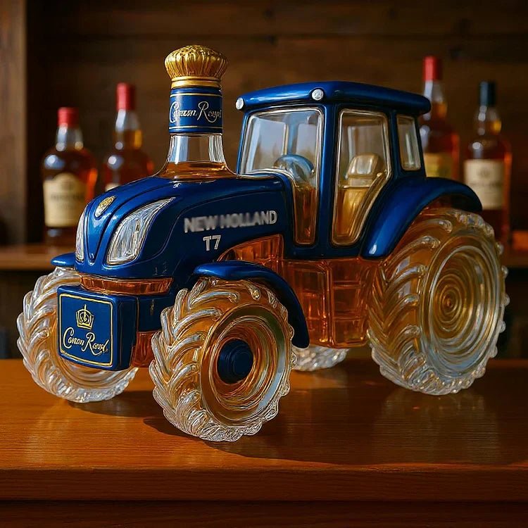 Carafe à Whisky Artisanale en Forme de Tracteur New Holland T7 - Henrrys