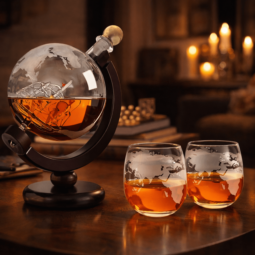 Carafe à Whisky Mappemonde - Un Voyage de Style