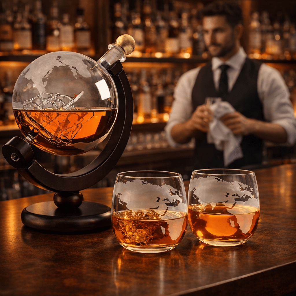 Carafe à Whisky Mappemonde - Un Voyage de Style