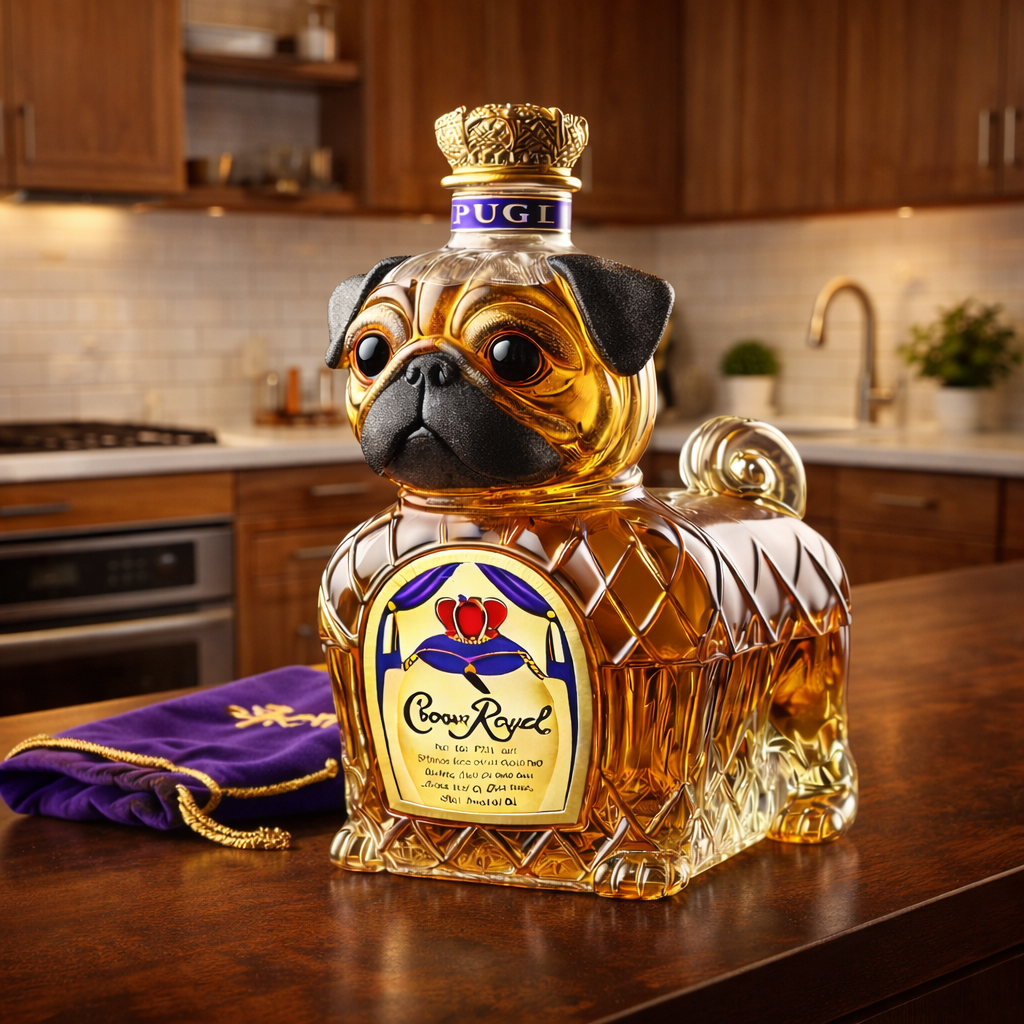 Bouteille de Whisky - Bouledogue Français : Élégance et Charisme pour Connaisseurs