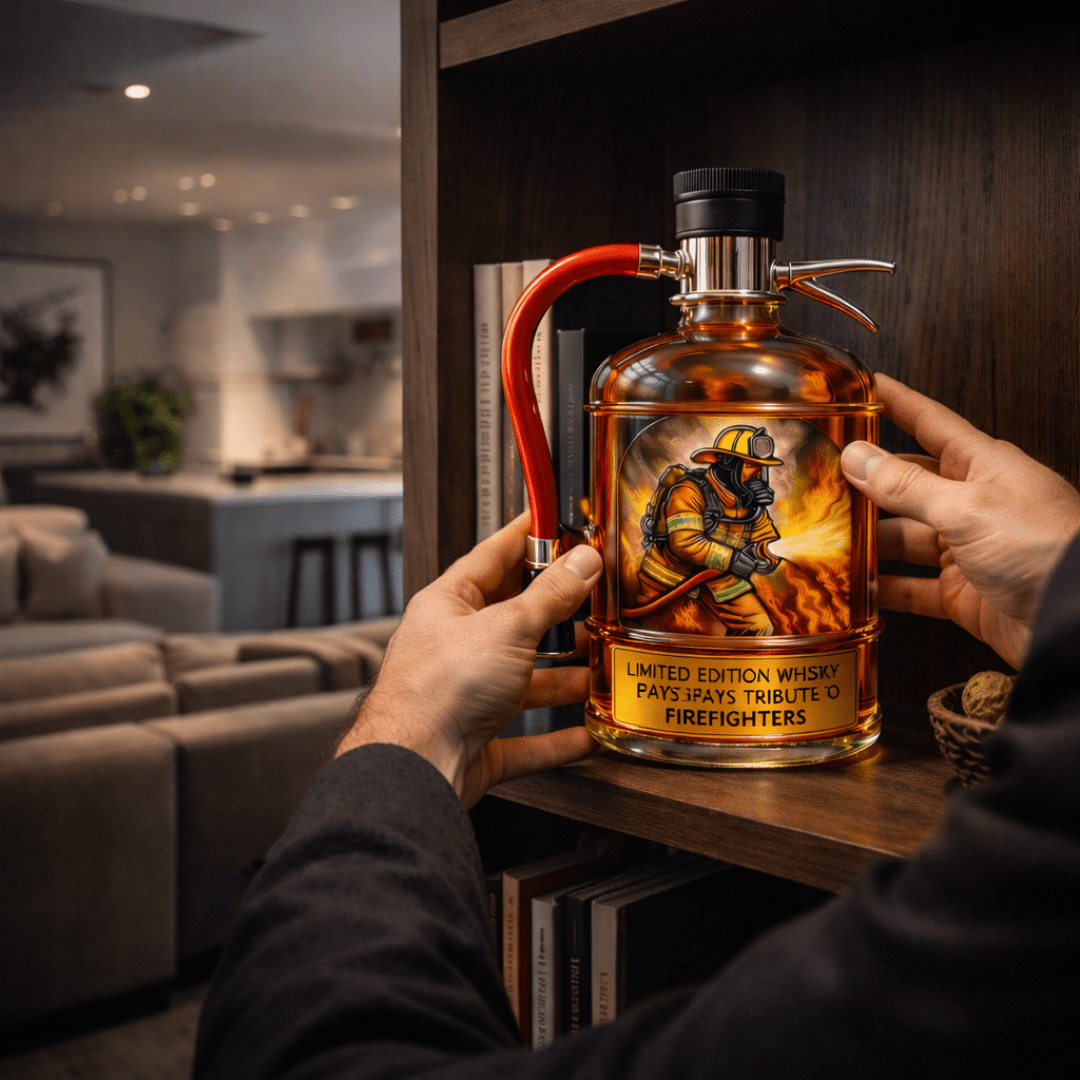Bottiglia Whisky Decorativa - Design Estintore