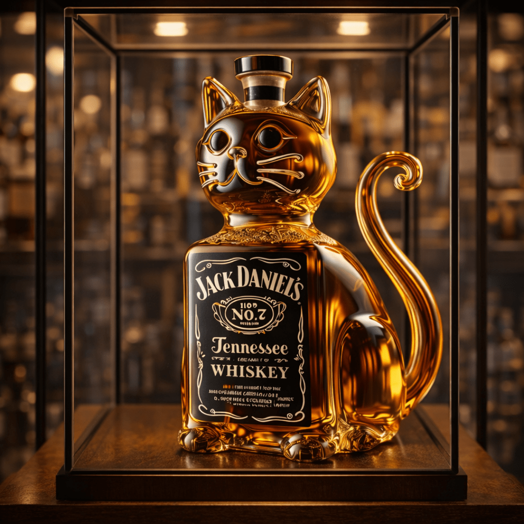 Bouteille de Whisky - Édition Chat