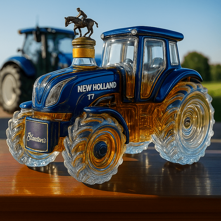 Carafe à Whisky Artisanale en Forme de Tracteur New Holland T7 - Henrrys