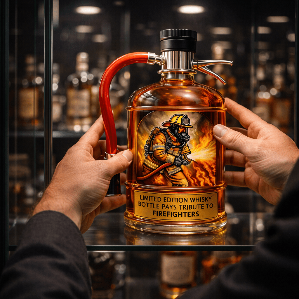 Bottiglia Whisky Decorativa - Design Estintore