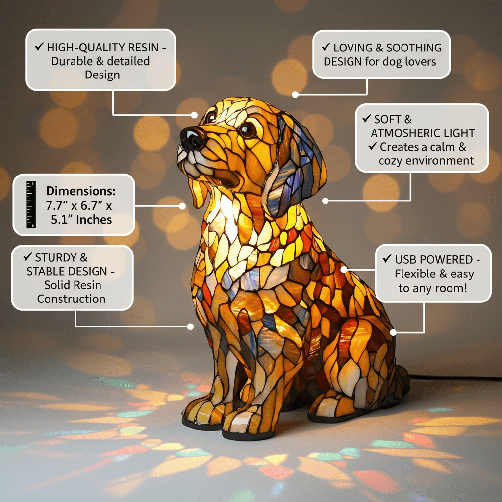 Golden Retriever Lily – Scultura Spirituale LED - Henrrys