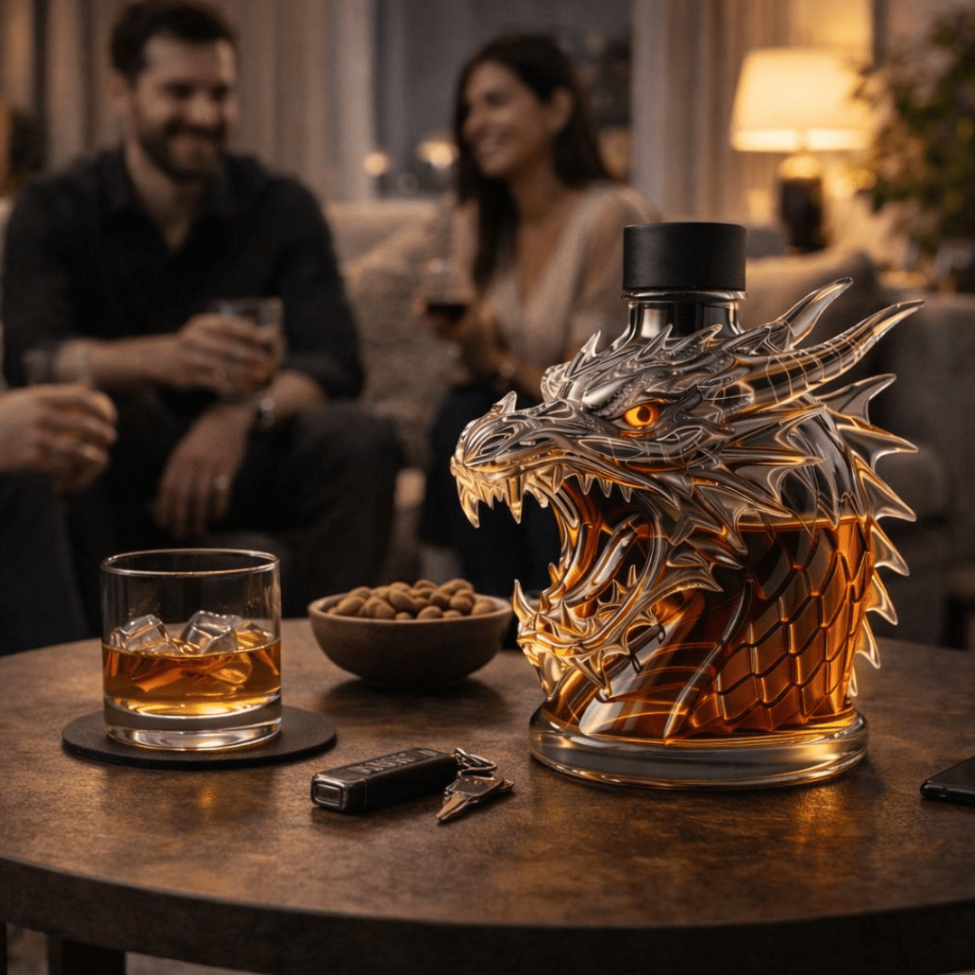 Bottiglia Whisky 'Draak' - Design Testa di Drago