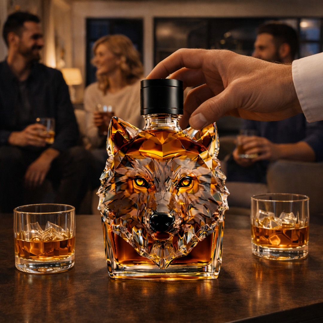 Carafe à Whisky 'Tête de Loup' - Édition Exclusive